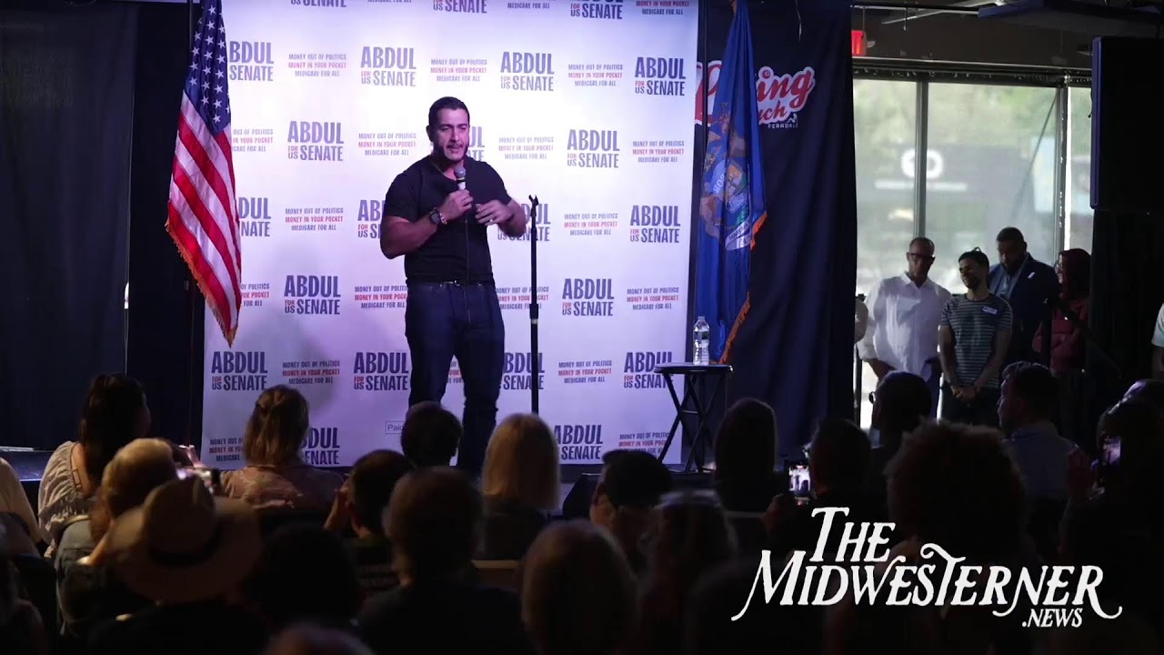 Abdul El-Sayed with Elizabeth Warren and Pramila Jayapal